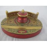 A Limoges inkstand with hand painted decoration signed Buisson