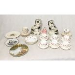 A collection of assorted china including a pair of Staffordshire dogs, Royal Doulton, James Kent