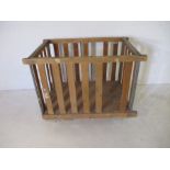 A vintage factory wooden slatted bobbin trolley - two slats missing