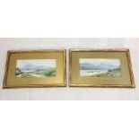 A pair of framed watercolours showing Loch More