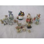 A collection of miniature figures including Royal Doulton "The Old Balloon seller", Wade Tom and