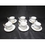 A set of six Royal Albert "Val D'or" cups and saucers