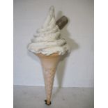 A large vintage advertising Ice Cream cone. Height approximately 138cm
