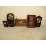 A collection of five various wall hanging clocks - all five A/F