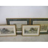 A pair of watercolours of rural scenes both signed C J Keats along with a gilt framed pair of