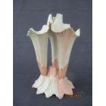 A Locke & Co. Worcester triple posy vase, 17cm height