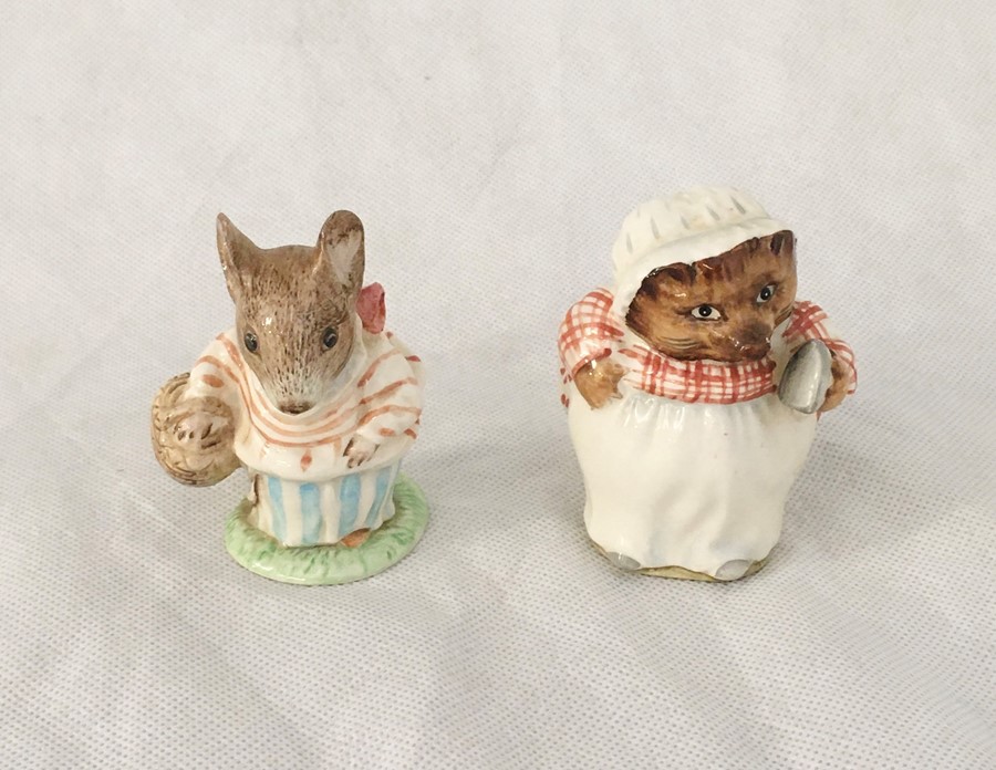 Two Beatrix Potter Royal Albert figurines along with three Wade Disney figures - Image 2 of 5
