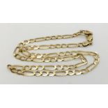 A 16 inch 9 ct gold Figaro chain, weight 7.8g