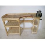 A jewellery makers wooden work bench