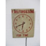 A vintage F.Milford & Sons "For Time" wall hanging clock