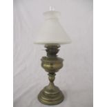 A brass "In Lux" oil lamp ( shade A/F)