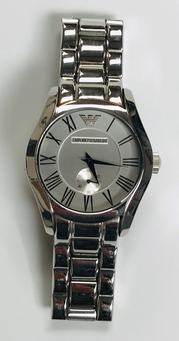 An Emporio Armani gentleman's stainless steel wristwatch with subsidiary second dial, boxed - Image 4 of 5