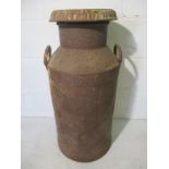 Steel milk churn inscribed Aplin & Barrett Ltd Yeovil. Height 76cm