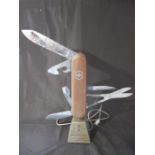 A vintage "Victorinox The Original Swiss Army knife" shop advertising display stand - front panel