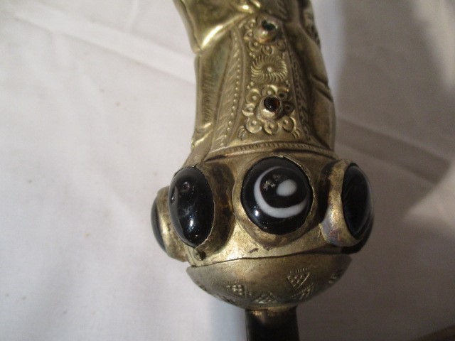 A 20th century Kris (possibly Balinese) with undulating double edged blade. The SCM grip formed as a - Image 14 of 27