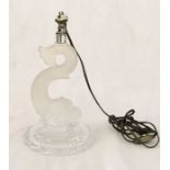 A Baccarat lamp in the form of a stylised dolphin