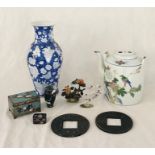 A collection of Chinese and Eastern items including vases, Cloisonné etc.