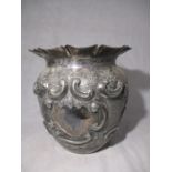 A large silver plated jardinière, approx. 31cm height