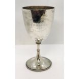 A hallmarked silver goblet, weight 208.6g