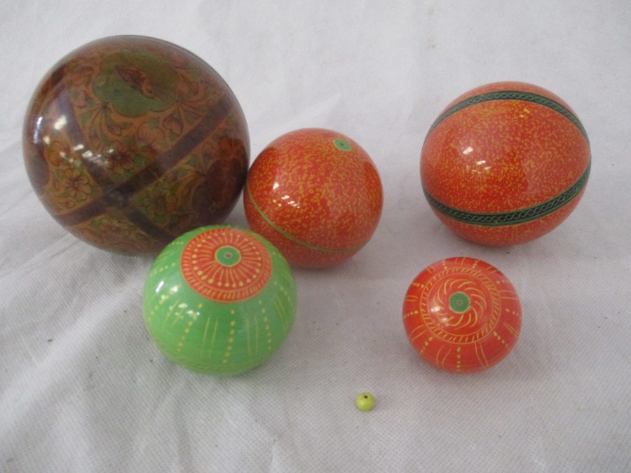 A Matryoshka style set of five nesting balls