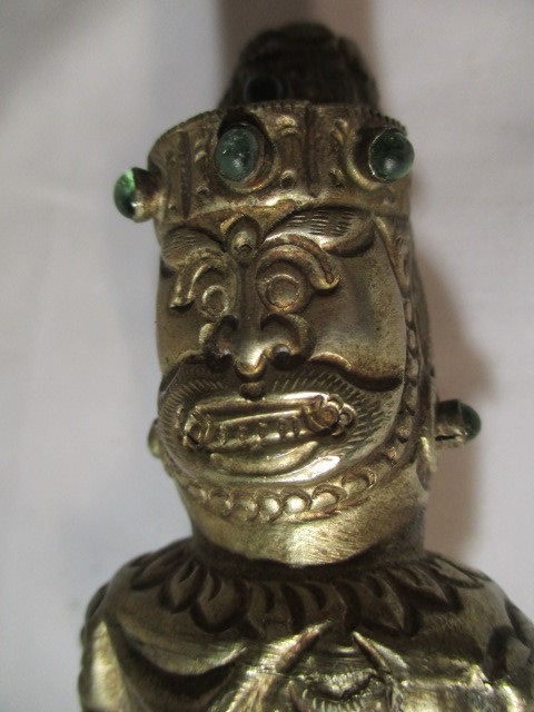 A 20th century Kris (possibly Balinese) with undulating double edged blade. The SCM grip formed as a - Image 8 of 27