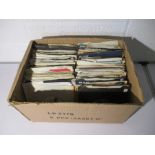 A collection of 7" vinyl records including The Beatles, Rod Stewart, The Jacksons, Steely Dan, Art