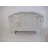 A grey painted Art Deco sideboard