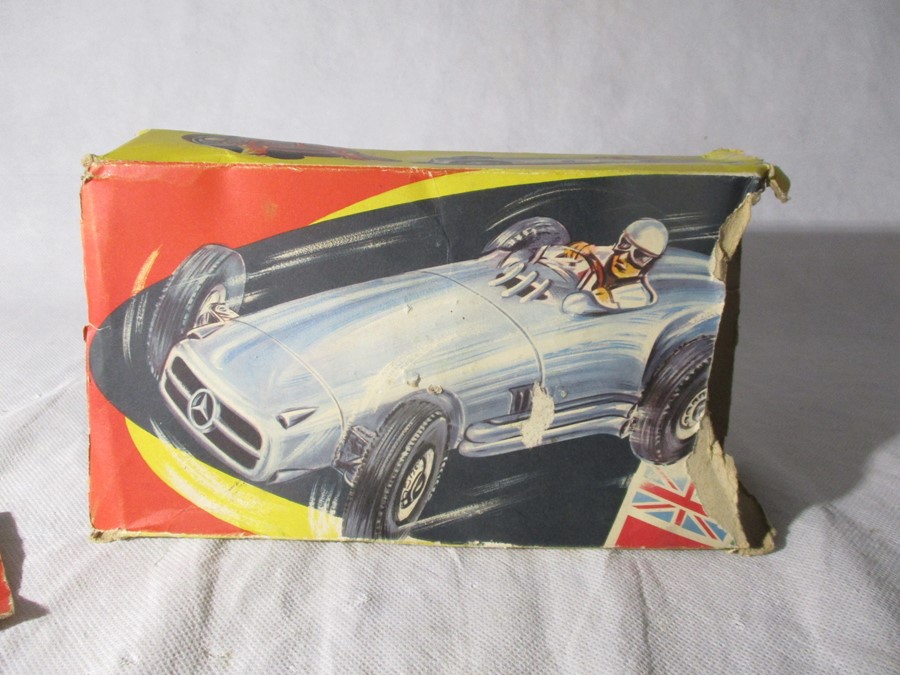 A vintage Mercedes Benz friction driven, tin plate model racer, Made in West Germany by NF. Car No - Bild 13 aus 14