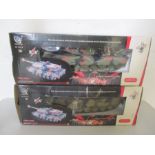 Two boxed Brite Power Infrared remote control battle tanks.