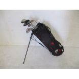 A set of right handed Ozone Golf "Red" golf clubs in Dunlop carry bag. Clubs included are woods 3,