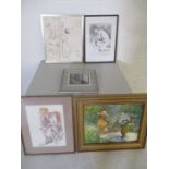 A collection of pictures including an Impressionist oil signed Philippe De Lestrange, an