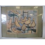 Jan Woieliczko Ltd edition print "Doves" 4/24 signed and dated '57