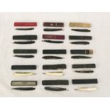 A collection of fifteen cut throat razors in their original boxes