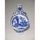 A 19th century blue & white Chinese moon flask - A/F