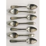 A set of 7 hallmarked silver tea spoons, total weight 110.5g ( 3.55 troy ounces), Edinburgh 1811