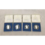 Four boxed 1974 Panama 20 Balboas coins all with original certificates of authenticity and marked .
