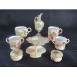A collection of miniature Royal Worcester blush ivory porcelain