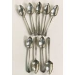 A set of 9 hallmarked silver spoons, total weight 351g ( 11.28 troy ounces), Edinburgh 1794/5