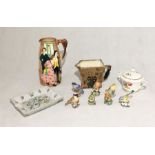 A collection of assorted china including Royal Wocester birds, Royal Doulton, Burleigh Ware and a