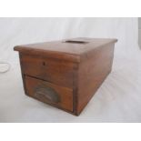 An antique mahogany cash register/till
