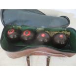 A set of vintage Crown green bowls labelled to Avon & Somerset Constabulary