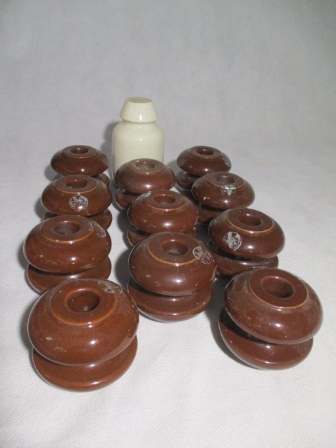 A collection of ceramic Insulators