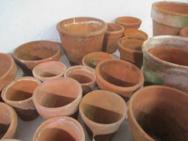 A large collection of terra cotta pots. - Image 4 of 7