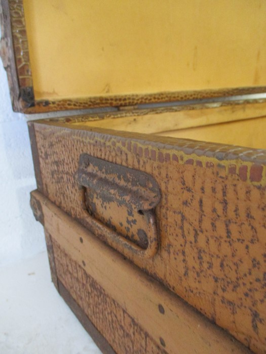 A metal bound trunk with crocodile skin effect - Image 8 of 10
