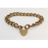 A 9ct gold bracelet with padlock, 11.1g