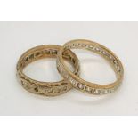 Two 9ct gold eternity rings, total weight 7g