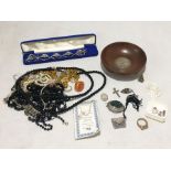 A collection of costume jewellery including silver etc.