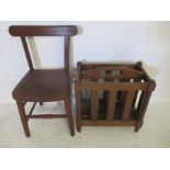 A Victorian style Canterbury along with a wooden child's chair