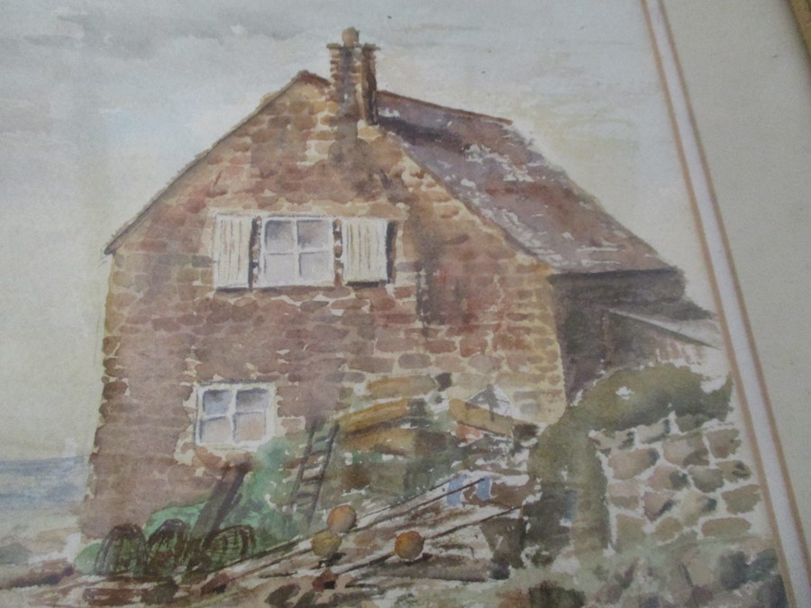 Two watercolour of Cornish scenes both signed D Fryer along with a signed print by Elisabeth - Image 14 of 14