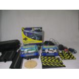 A collection of Scalextric (not boxed) track, cars and accessories includIng Audi R8 LM5 and Porsche